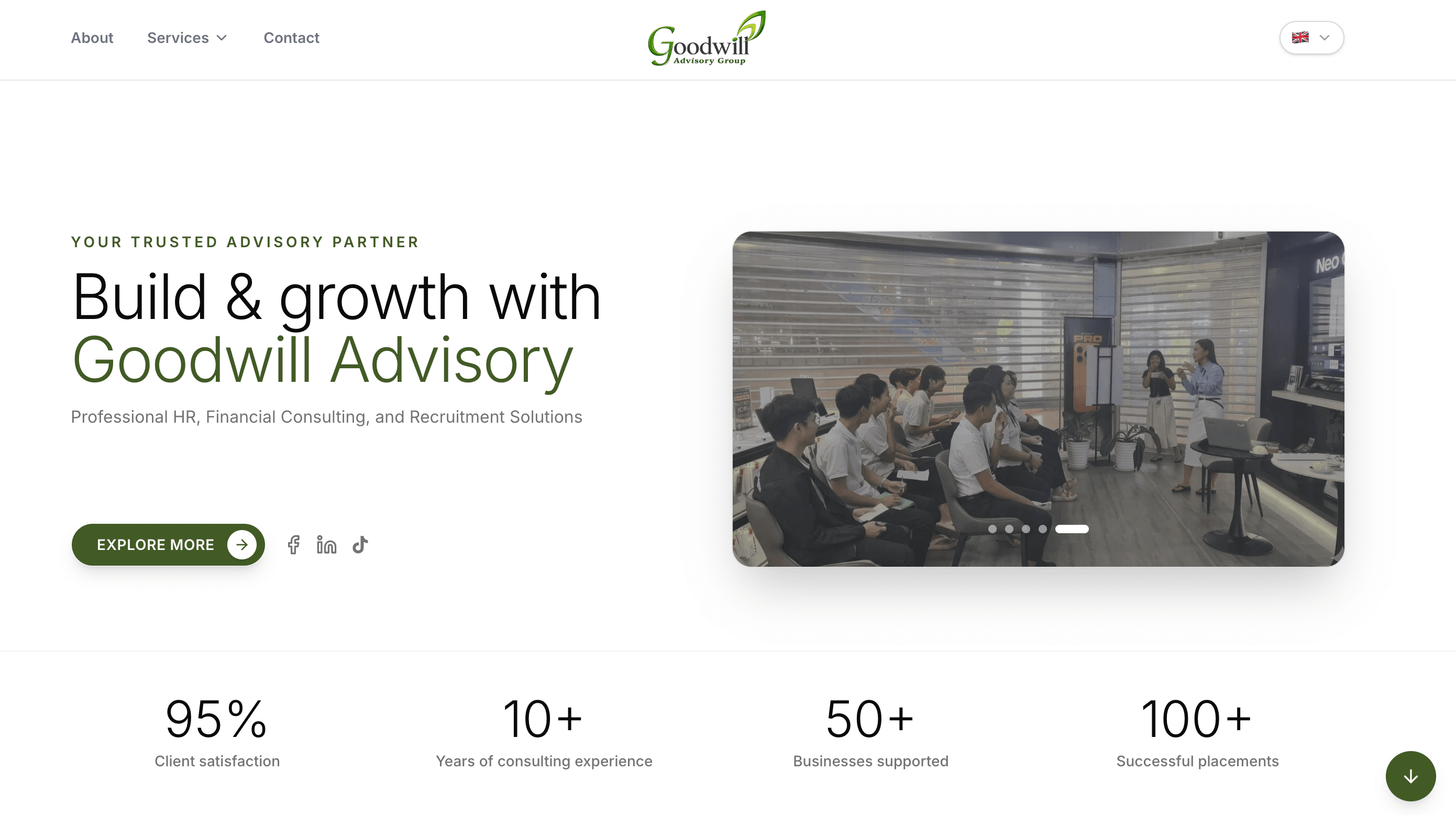 Goodwill Advisory Website project preview